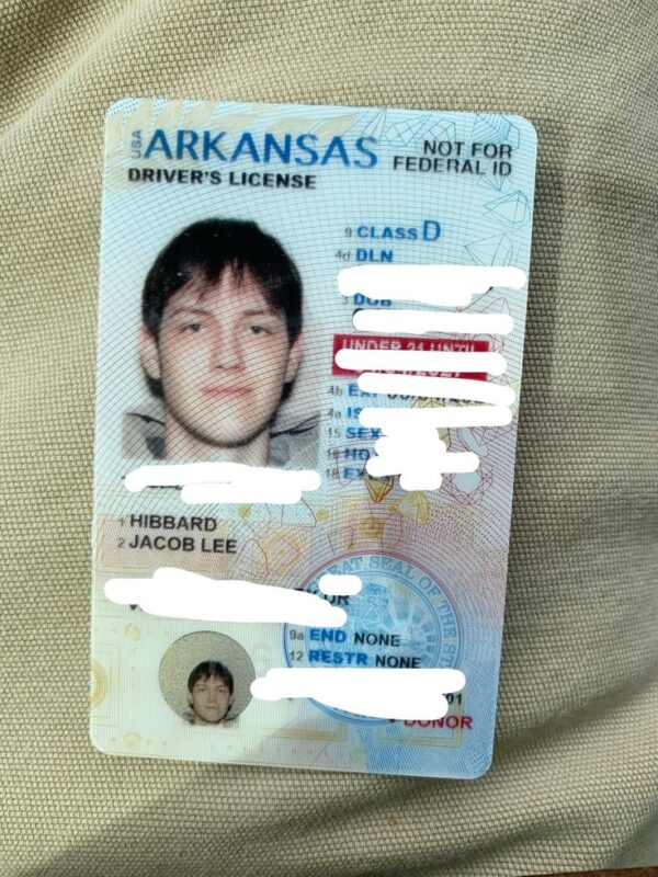 Arkansas Driver's License.